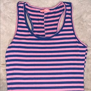 Prestige Edge pink striped high-low dress